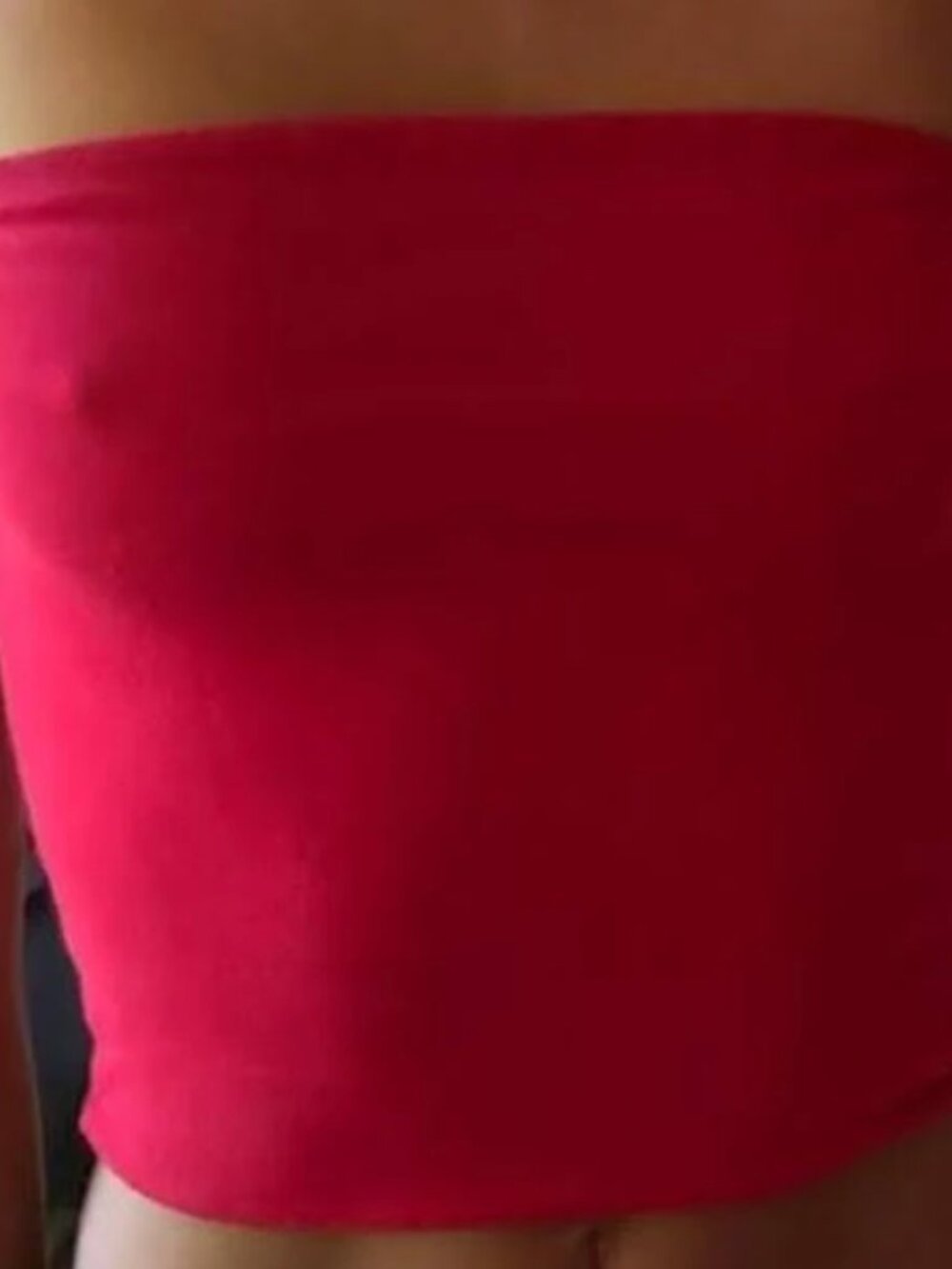 John Galt Ribbed Red Tube Top